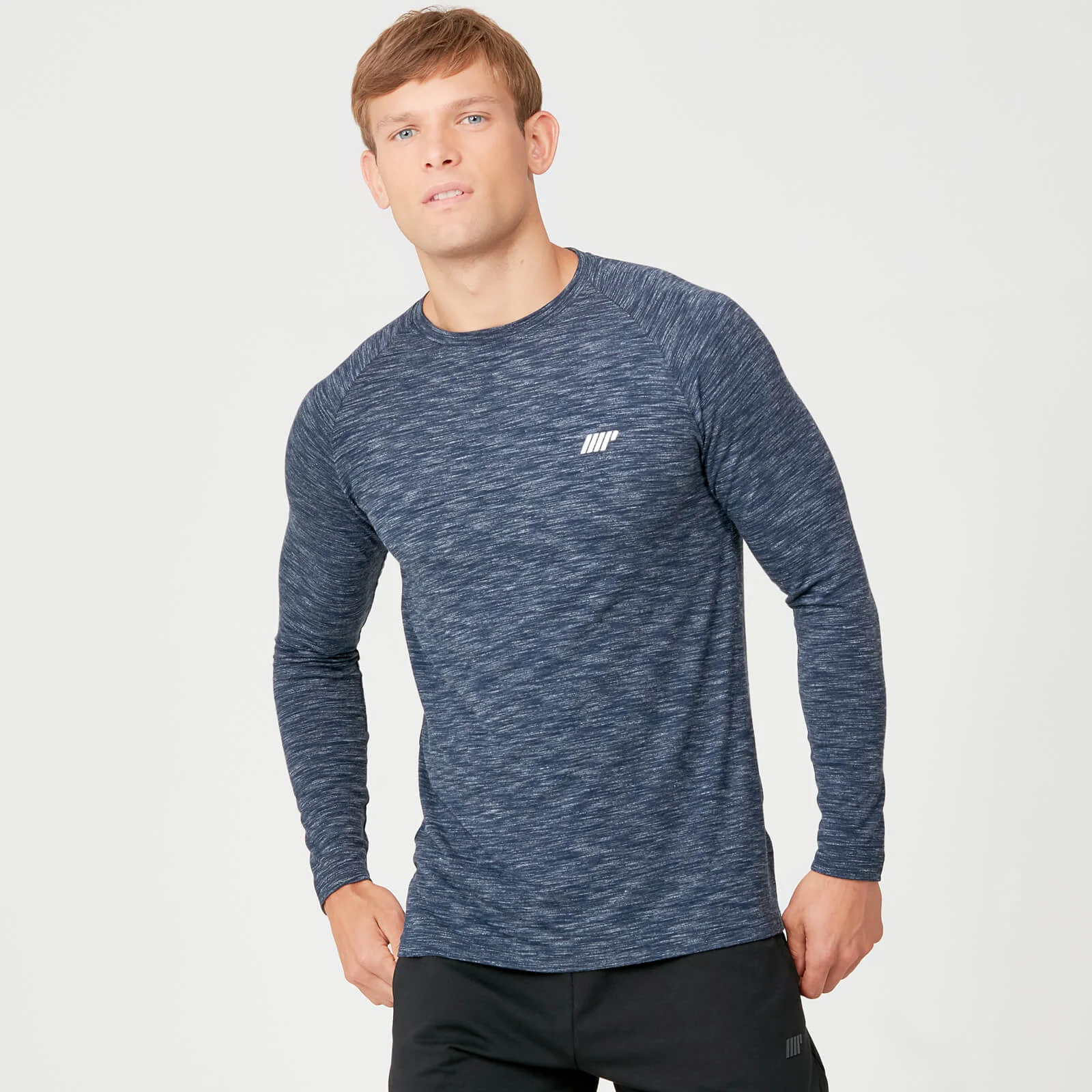 MP Performance Long Sleeve T-Shirt - Navy Marl - XS Image 1