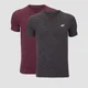 Myprotein Performance 2 Pack T-Shirts - Burgundy Marl/Charcoal Marl