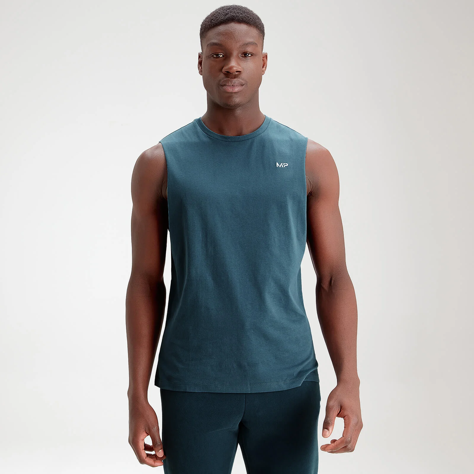 MP Men's Essentials Drop Armhole Tank - Deep Sea Blue - XXS Image 1