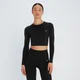 MP Women's Shape Seamless Long Sleeve Crop Top - Black