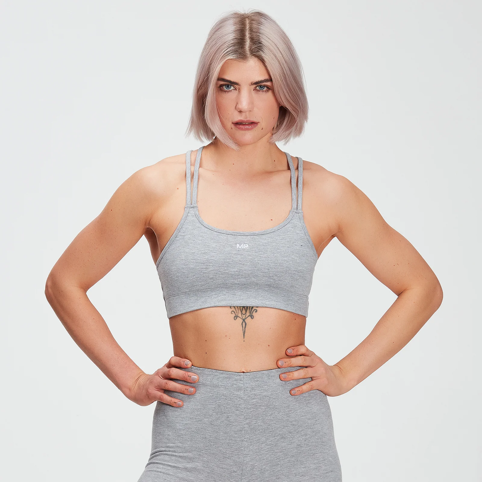 MP Women's Training Sports Bra - Grey Marl - XS Image 1