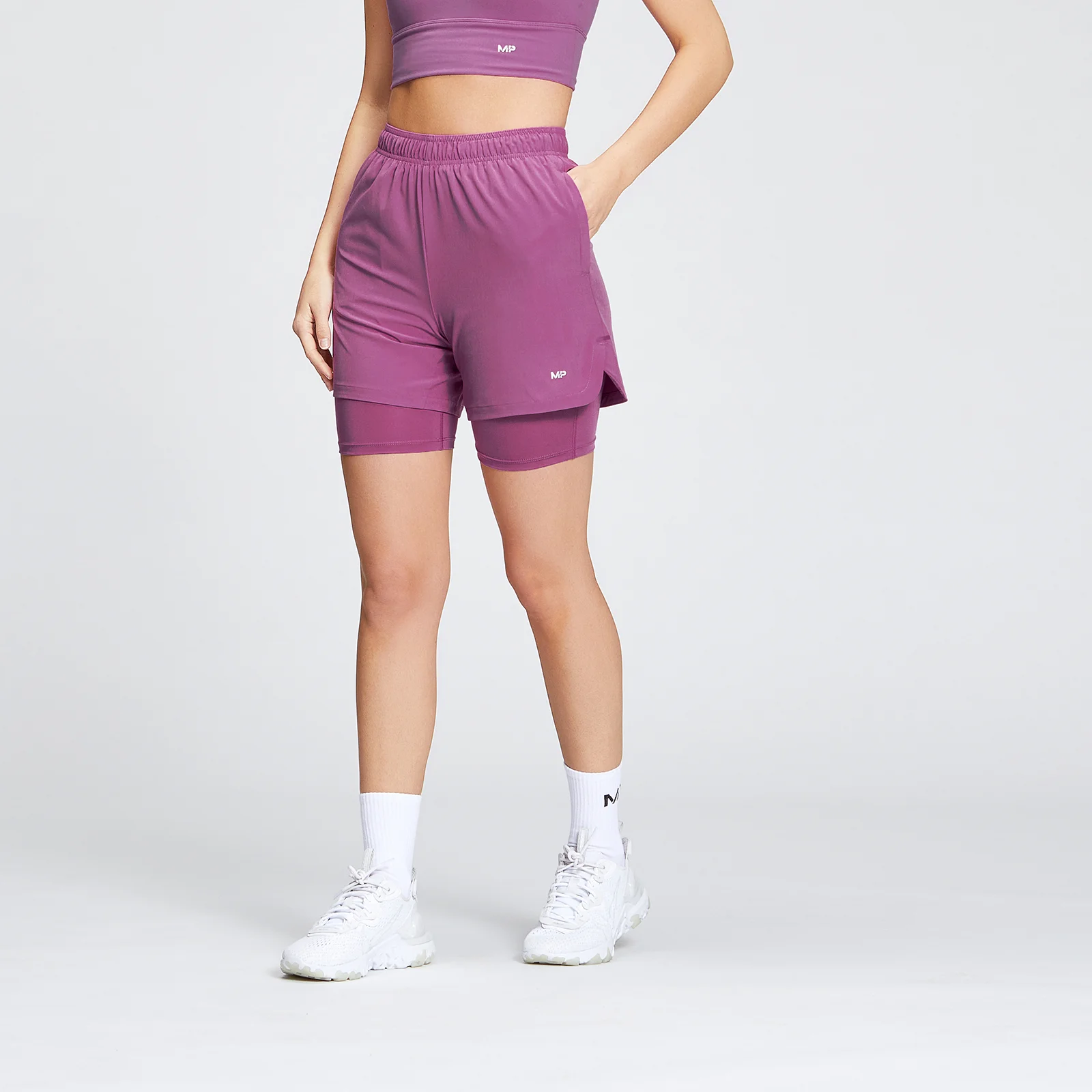 MP Women's 2 IN 1 Training Jersey Short - Orchid - XXS Image 1