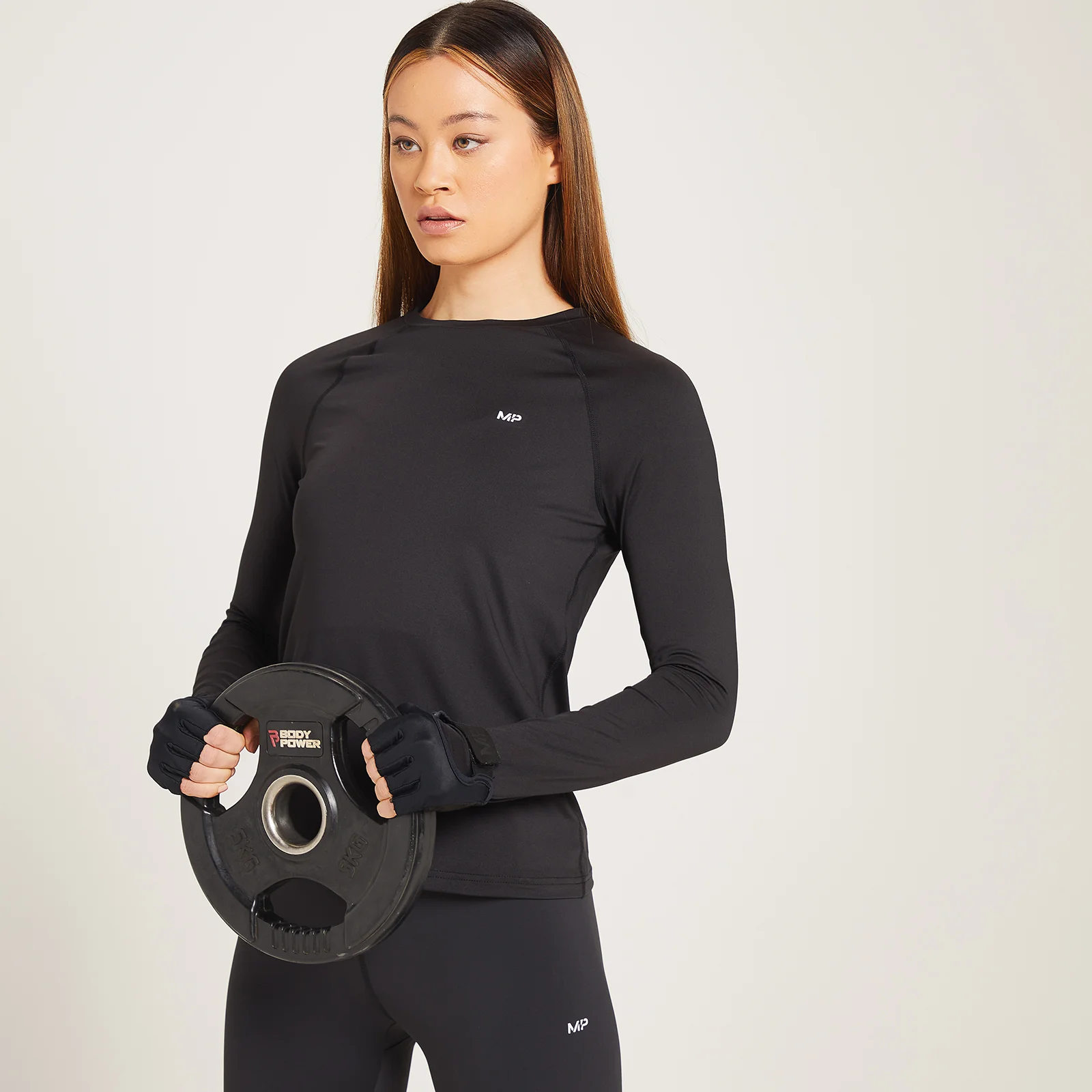 MP Women's Linear Mark Training Long Sleeve Top - Black - XXS Image 1