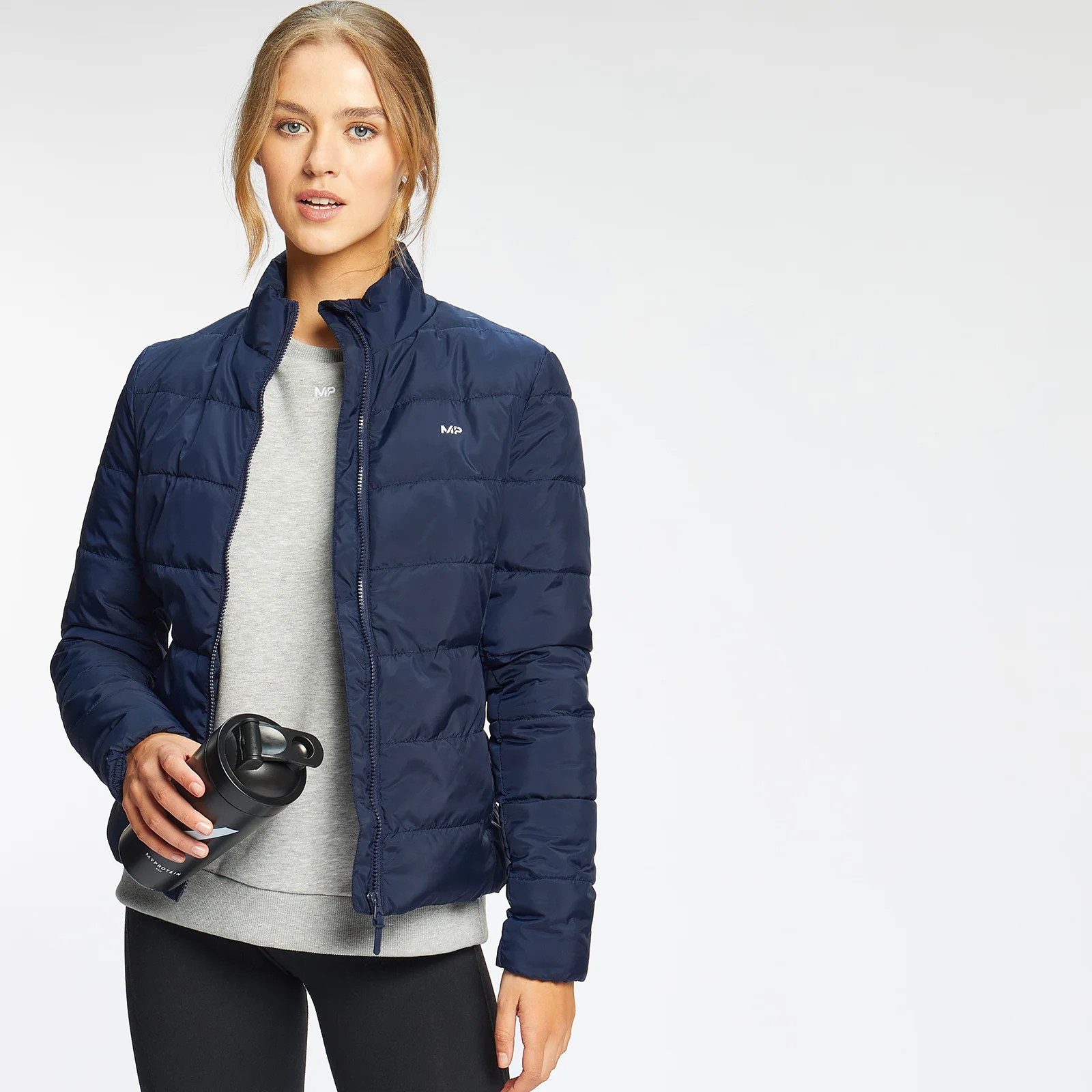 MP Women’s Lightweight Packable Puffer Jacket – Navy - XXS Image 1