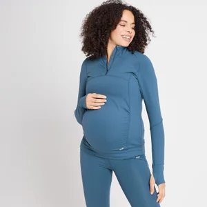 MP Women's Power Maternity 1/4 Zip - Dust Blue - Size XS