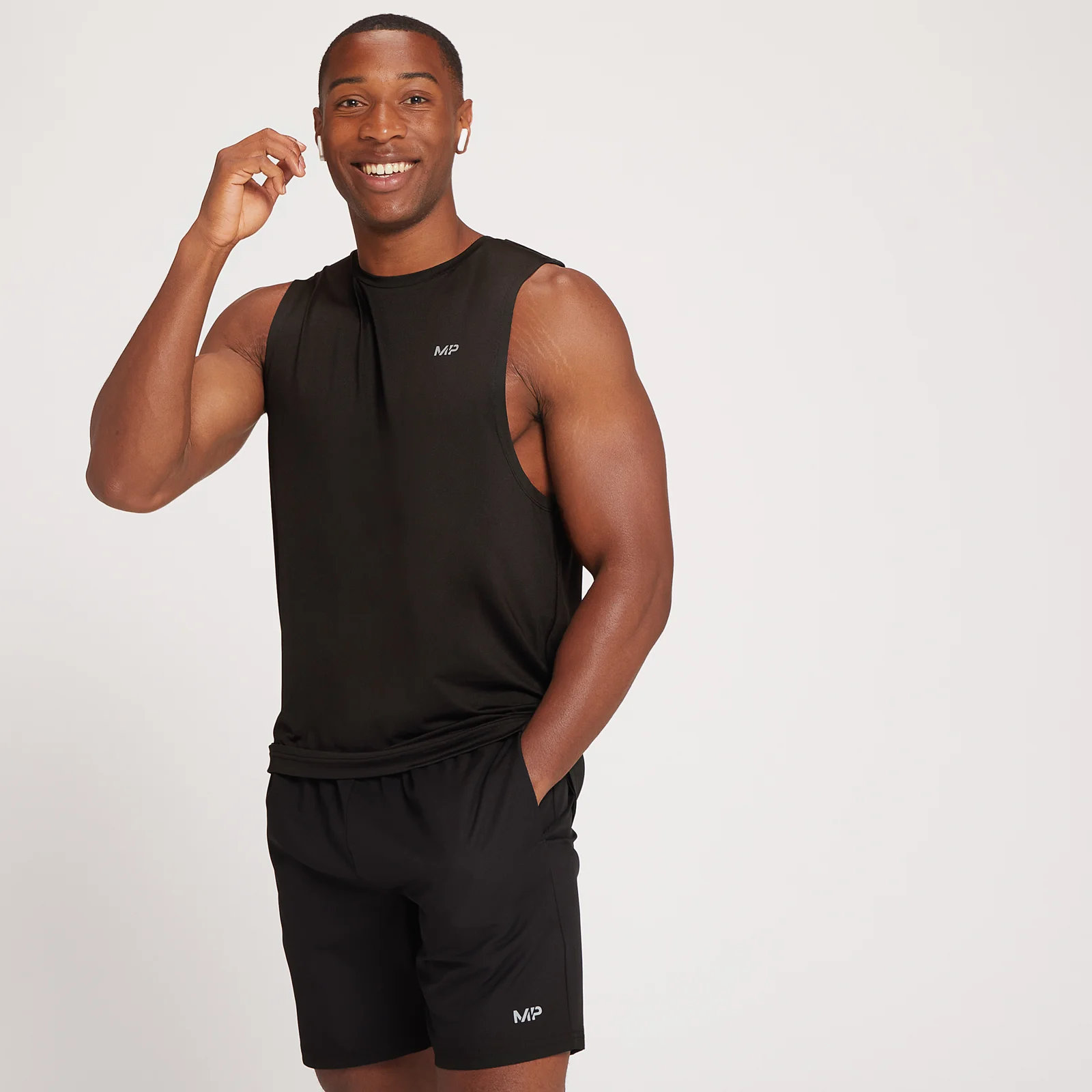 MP Men's Repeat MP Graphic Training Tank Top - Black - XXS Image 1