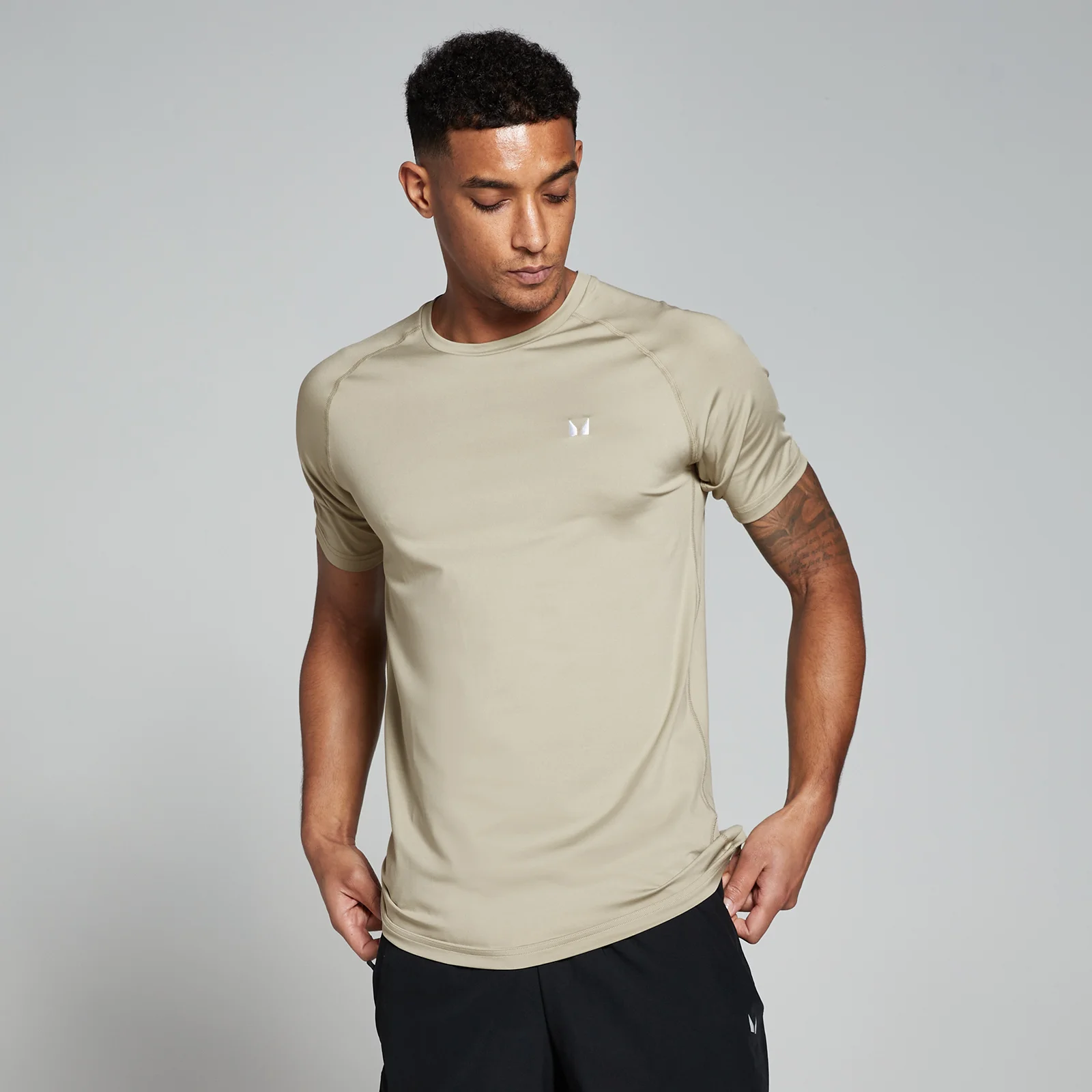 MP Men's Training Short Sleeve T-Shirt - Stone - XS Image 1