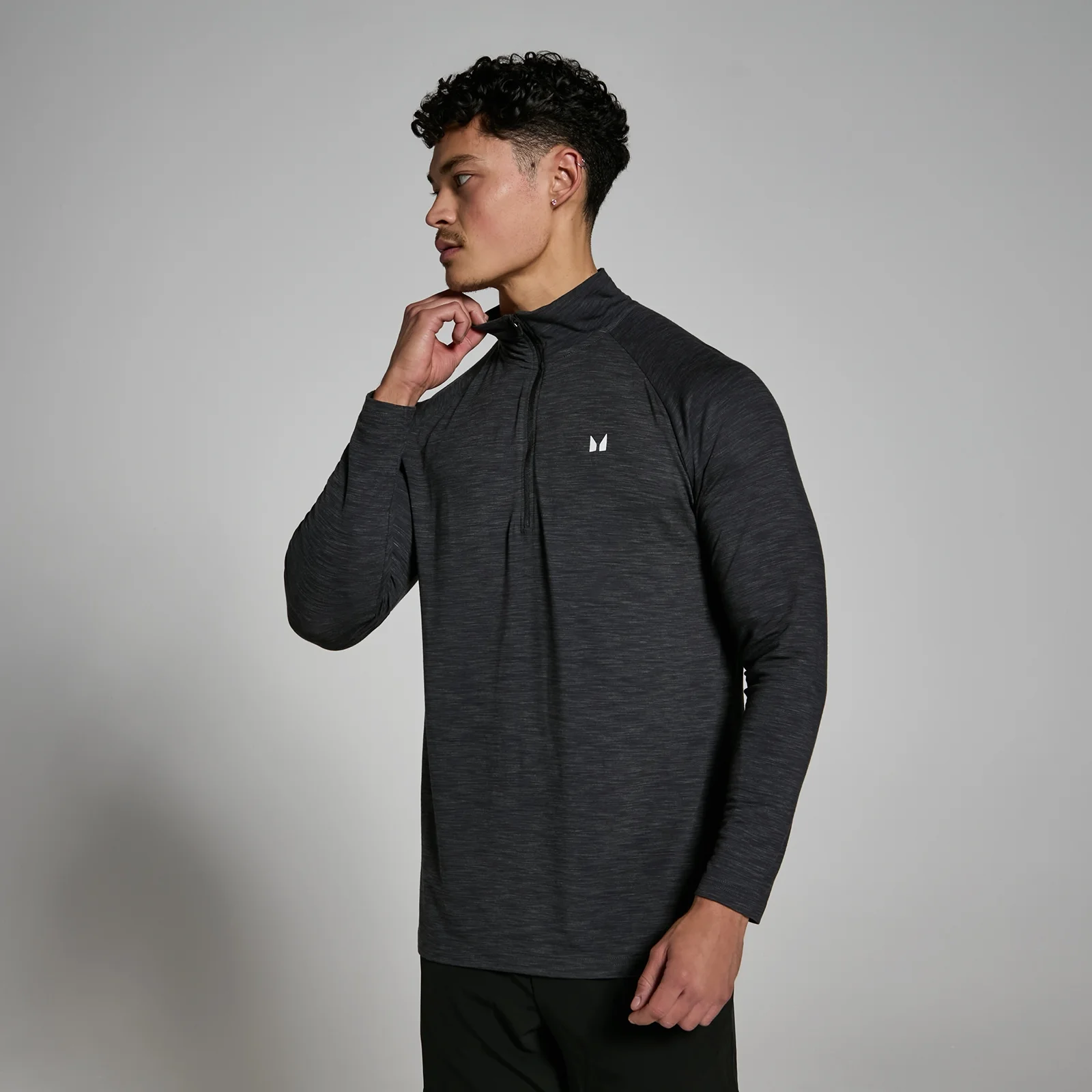 MP Men's Performance 1/4 Zip - Black Marl - XXS Image 1
