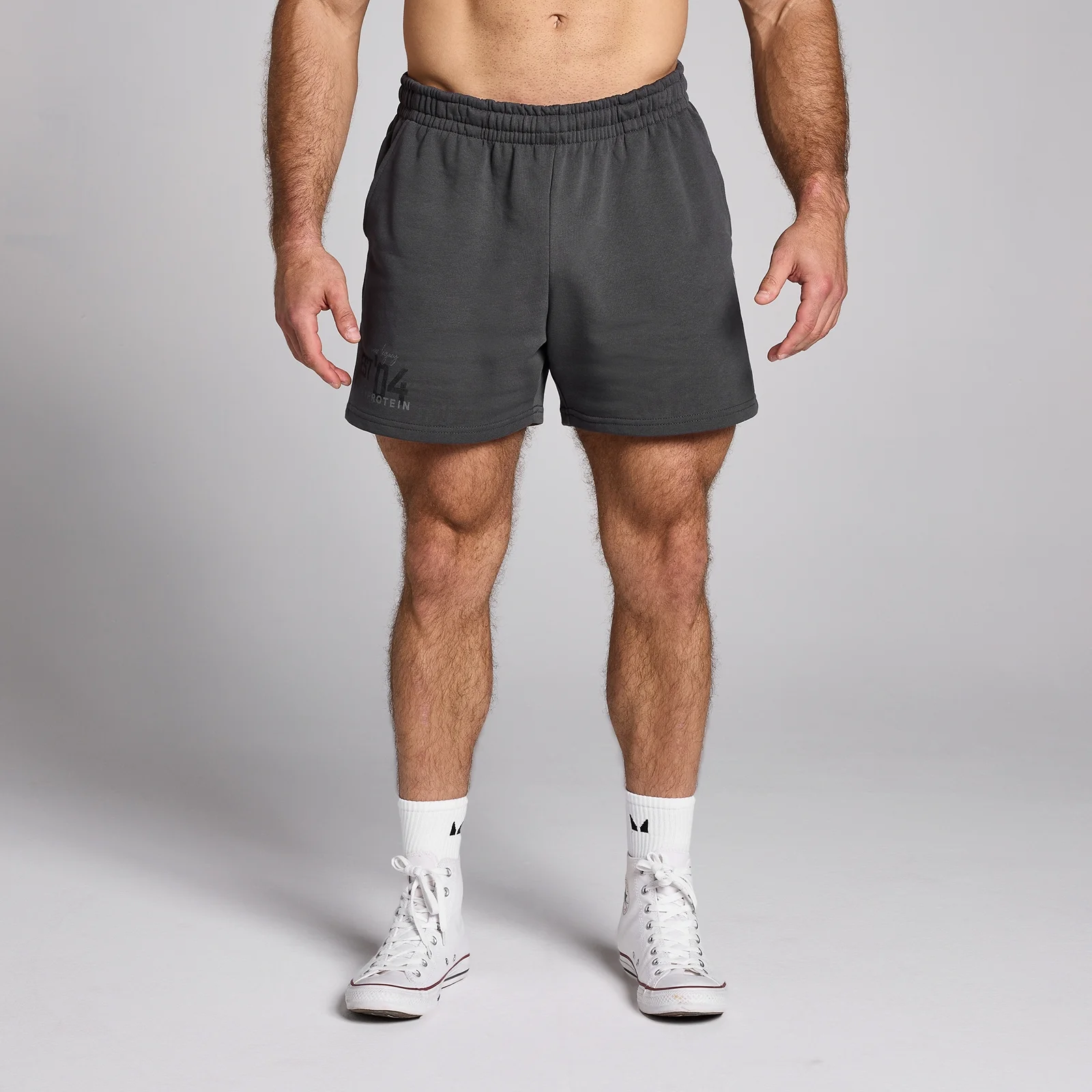 MP Men's Origin Graphic 5" Sweatshorts - Washed Grey - M Image 1