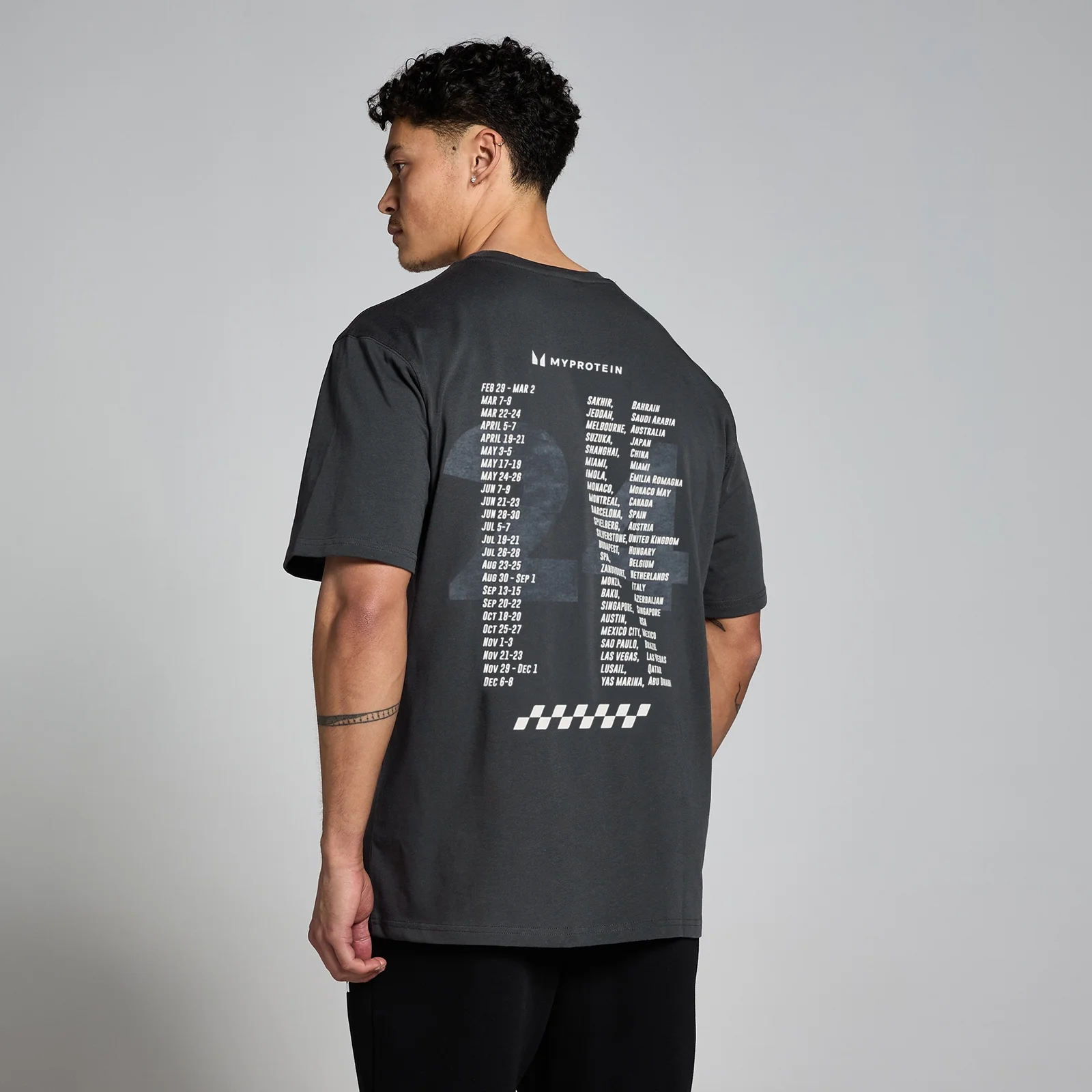 MP Race Day Graphic T-Shirt - Washed Black - XXS-XS Image 1