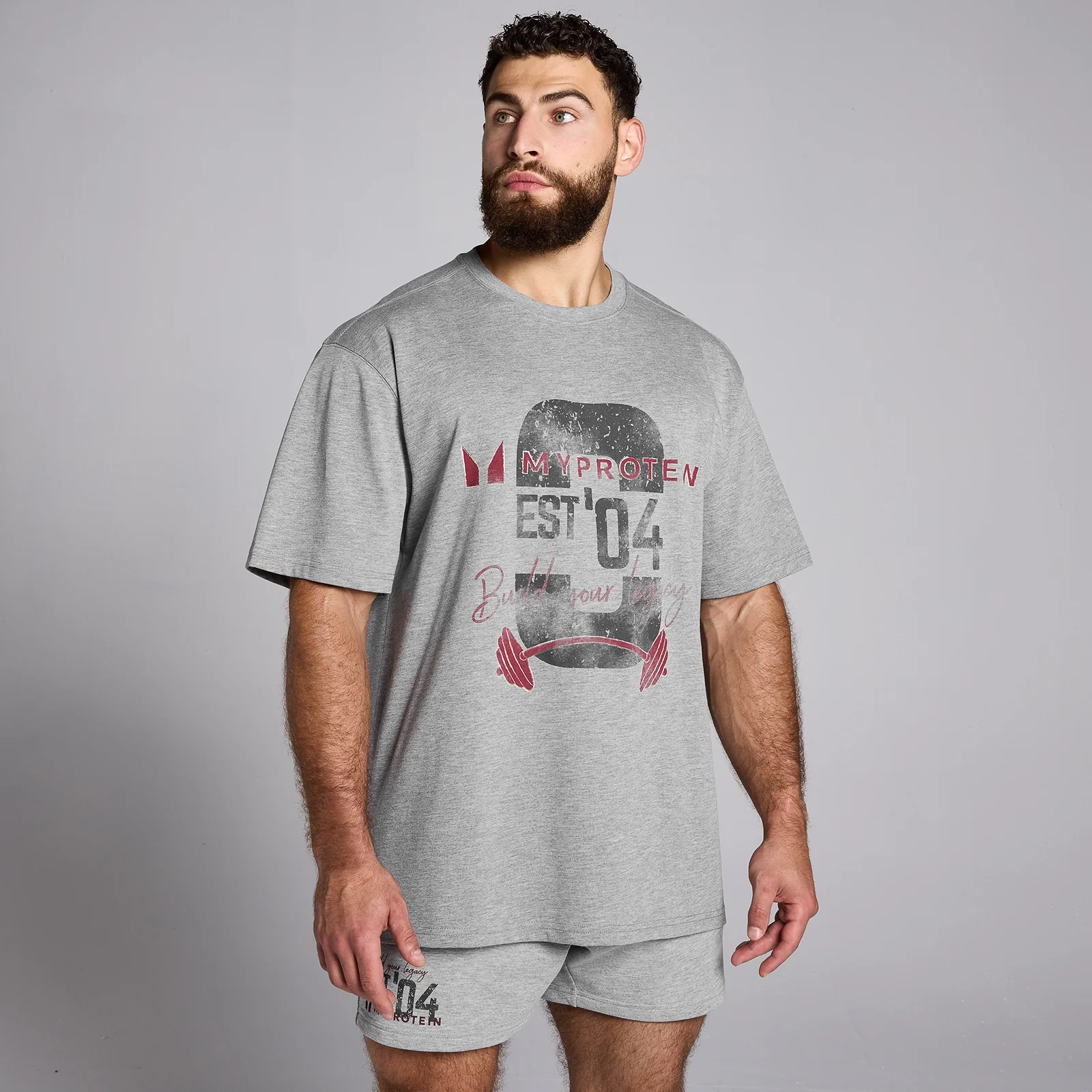 MP Origin Graphic T-Shirt - Grey Marl - XXS-XS Image 1