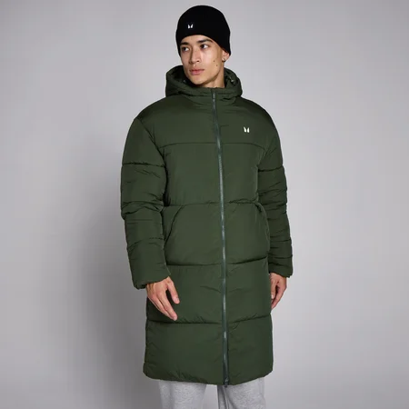 MP Men's Long Puffer Jacket - Forest Green