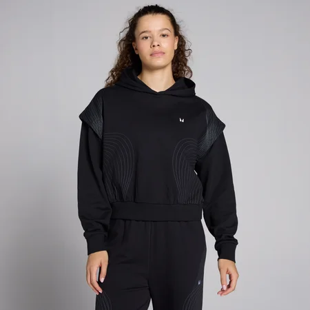 MP Women's Tempo Graphic Crop Hoodie - Black
