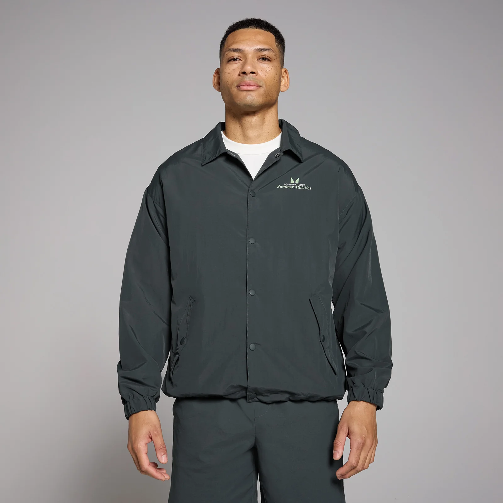 MP Men's Retro Graphic Coach Jacket - Washed Black - XS Image 1