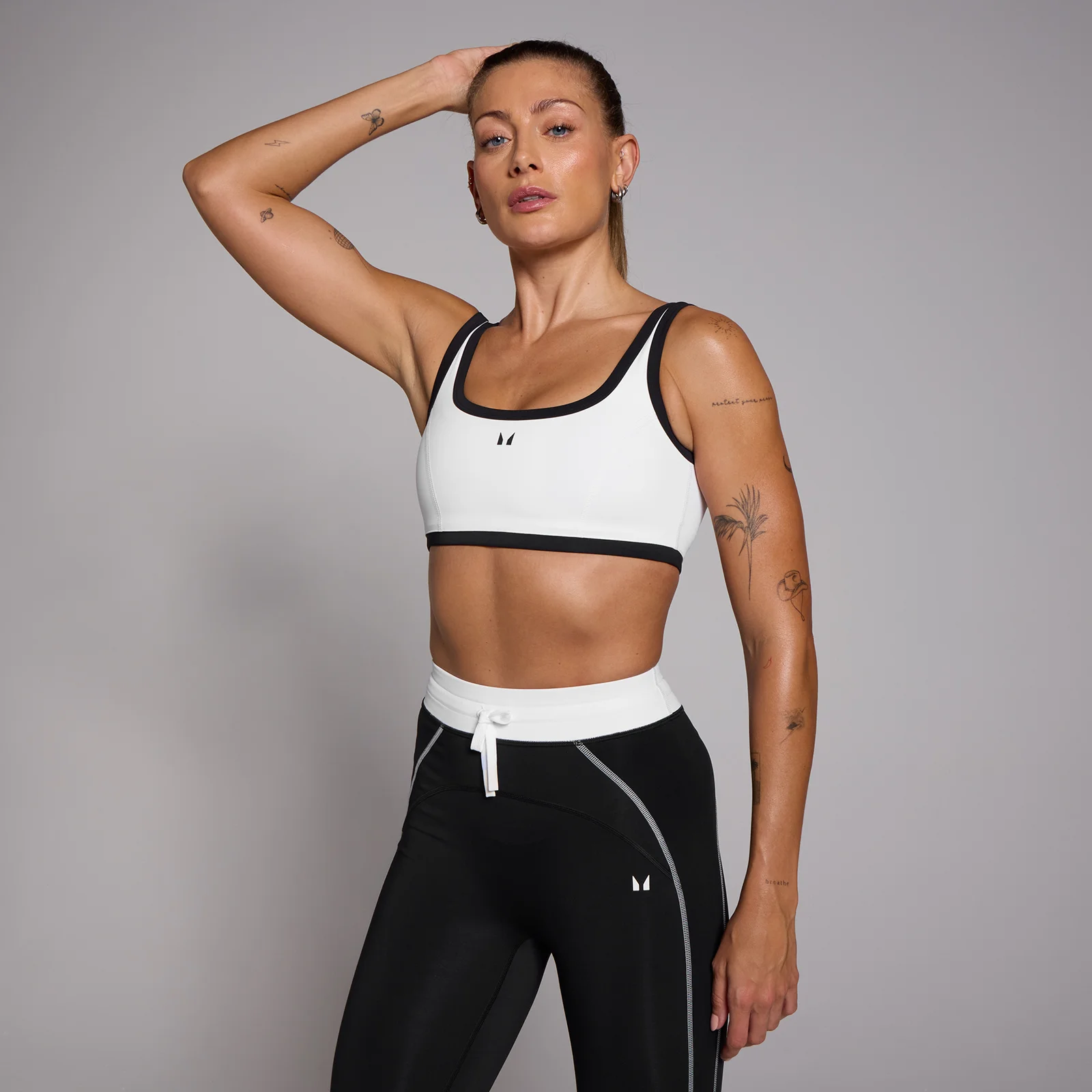 MP Women's Tempo Contrast Sports Bra - White - L Image 1