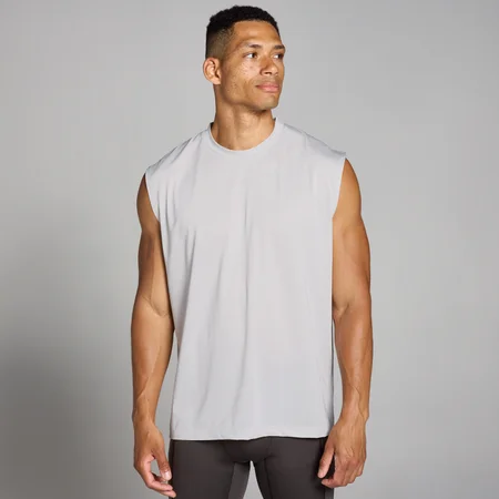 MP Men's Tempo Hybrid Oversized Mesh Tank - Soft Grey