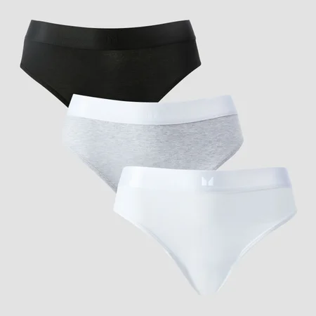 MP Women's Mid Rise Bikini Brief (5 Pack) - White/Black/Grey Marl